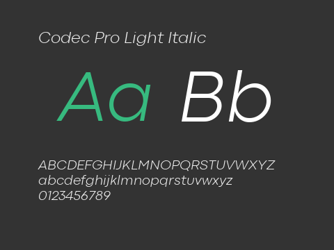 Codec Pro Light Italic