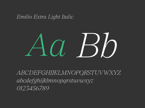 Emilio Extra Light Italic