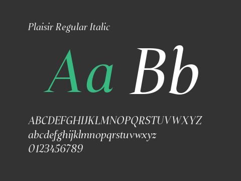 Plaisir Regular Italic