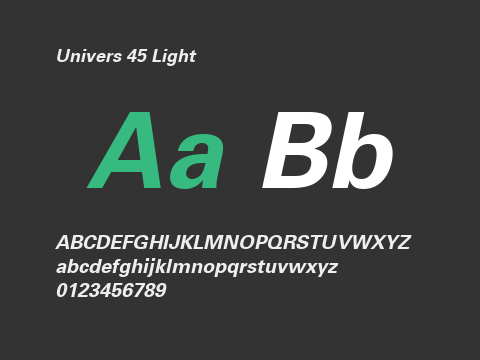 Univers 45 Light