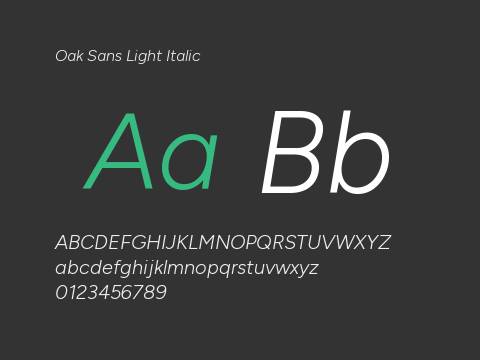 Oak Sans Light Italic