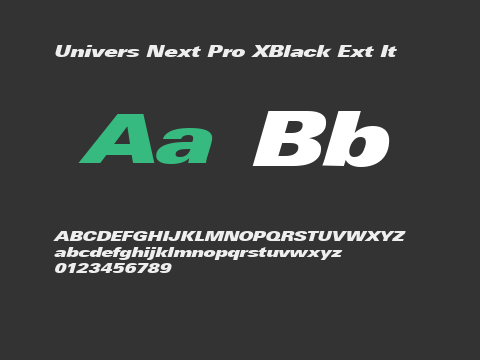 Univers Next Pro XBlack Ext It