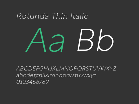 Rotunda Thin Italic