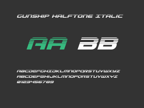 Gunship Halftone Italic