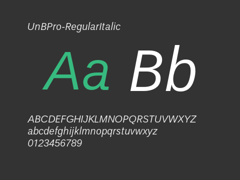 UnBPro-RegularItalic