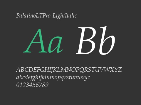 PalatinoLTPro-LightItalic