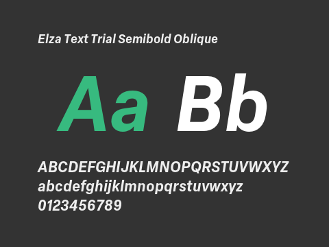 Elza Text Trial Semibold Oblique