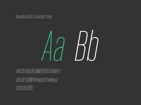 Kaneda Gothic ExtraLight Italic