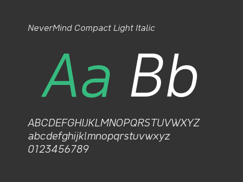 NeverMind Compact Light Italic