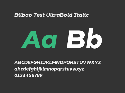 Bilbao Test UltraBold Italic