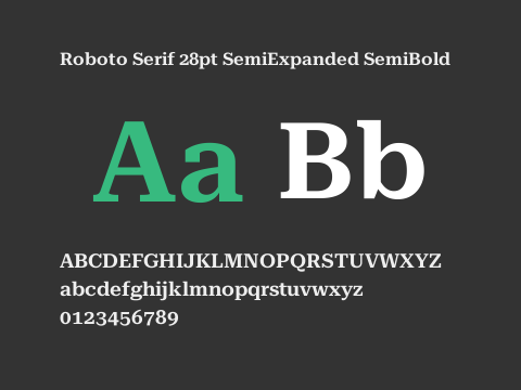 Roboto Serif 28pt SemiExpanded SemiBold