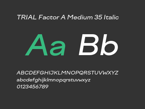 TRIAL Factor A Medium 35 Italic