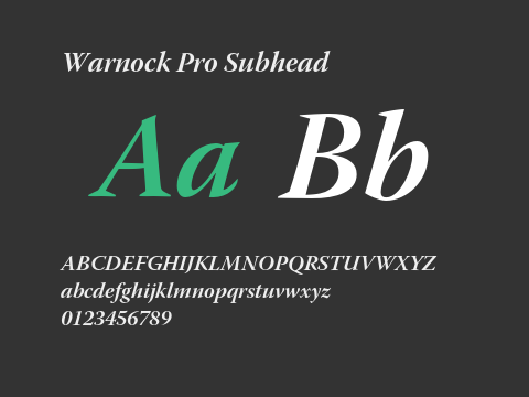 Warnock Pro Subhead