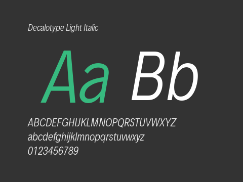 Decalotype Light Italic