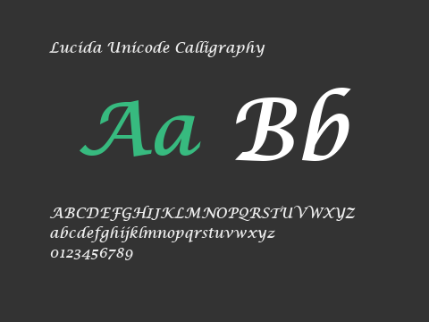 Lucida Unicode Calligraphy