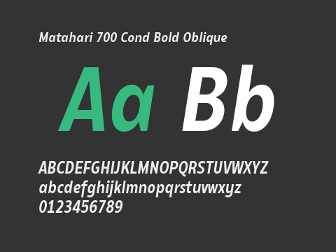 Matahari 700 Cond Bold Oblique