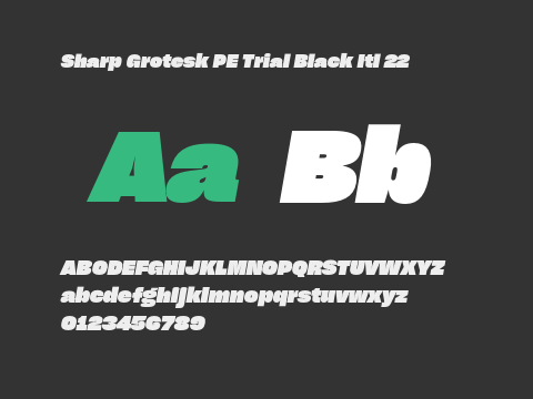 Sharp Grotesk PE Trial Black Itl 22