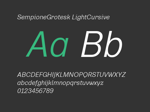 SempioneGrotesk LightCursive