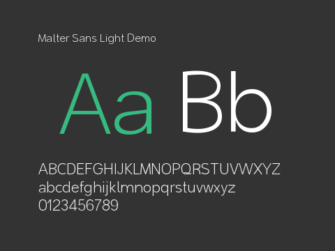 Malter Sans Light Demo