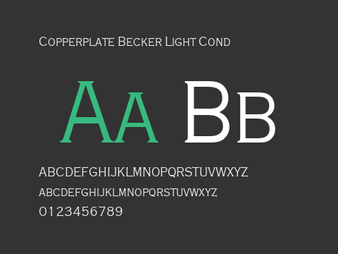 Copperplate Becker Light Cond