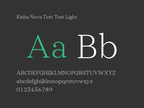 Kisba Nova Text Test Light