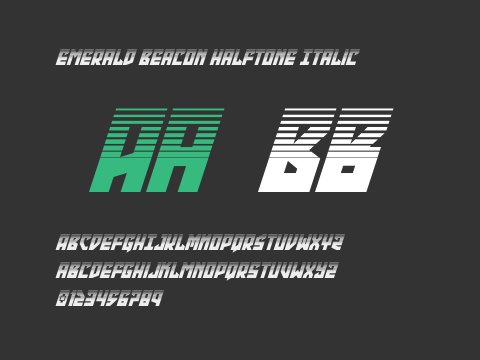 Emerald Beacon Halftone Italic