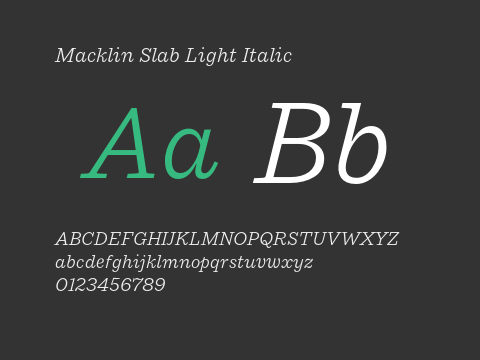 Macklin Slab Light Italic