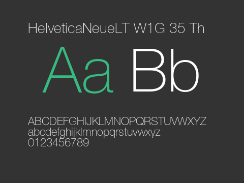HelveticaNeueLT W1G 35 Th