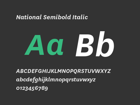 National Semibold Italic