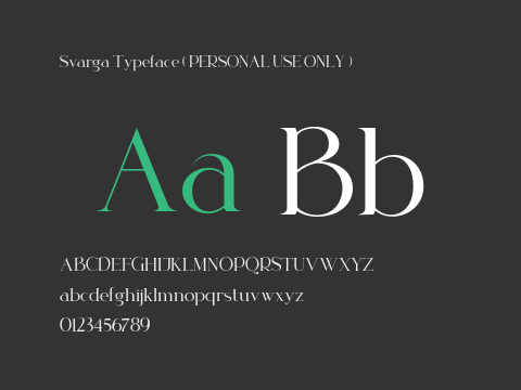 Svarga Typeface ( PERSONAL USE ONLY )