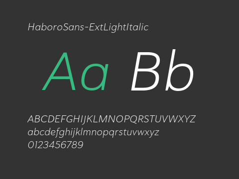 HaboroSans-ExtLightItalic