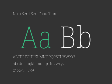 Noto Serif SemCond Thin