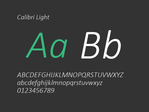 Calibri Light