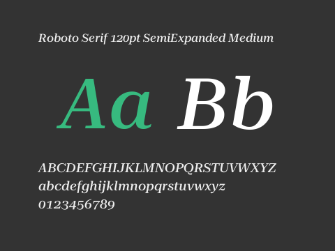 Roboto Serif 120pt SemiExpanded Medium