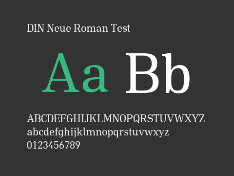 DIN Neue Roman Test