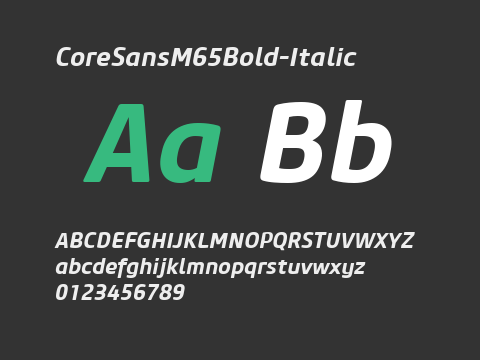 CoreSansM65Bold-Italic