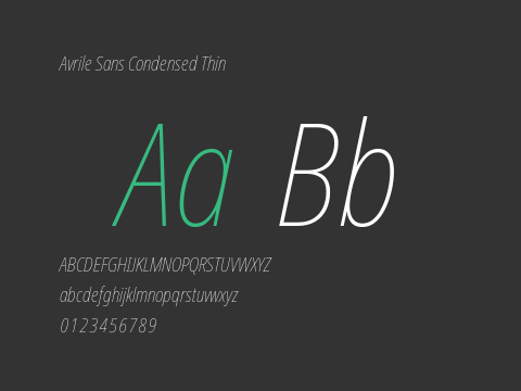 Avrile Sans Condensed Thin