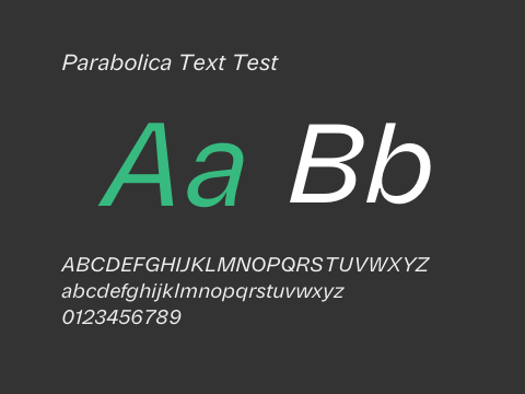 Parabolica Text Test