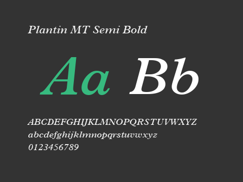 Plantin MT Semi Bold