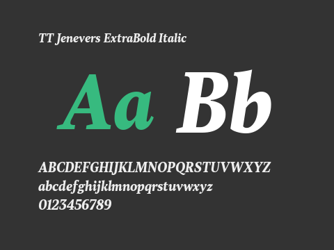 TT Jenevers ExtraBold Italic