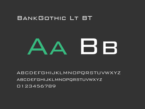 BankGothic Lt BT