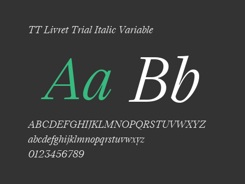 TT Livret Trial Italic Variable