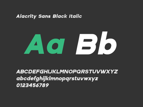 Alacrity Sans Black Italic