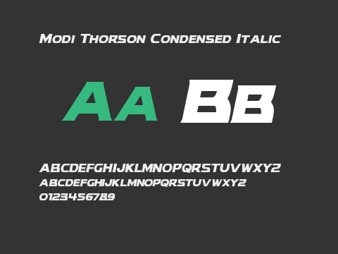 Modi Thorson Condensed Italic