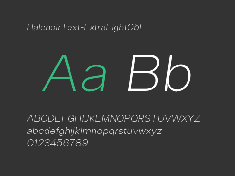 HalenoirText-ExtraLightObl