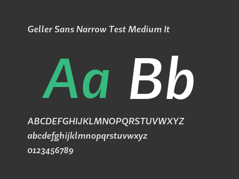 Geller Sans Narrow Test Medium It