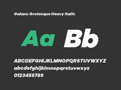 Galano Grotesque Heavy Italic