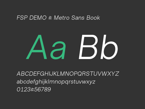 FSP DEMO - Metro Sans Book