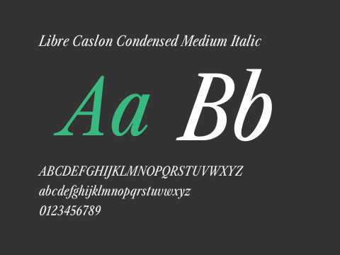 Libre Caslon Condensed Medium Italic