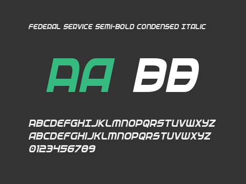 Federal Service Semi-Bold Condensed Italic